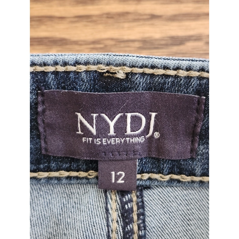 NYDJ Teresa Wide Leg Ankle Jeans Womens Size 12 Dark Wash Lift Tuck Cool Embrace - Picture 2 of 10